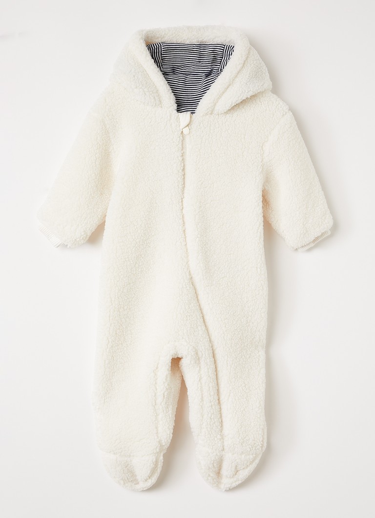 Petit Bateau Meisjes Cahute babypak van teddy in de kleur Wit, maat: 12M=74