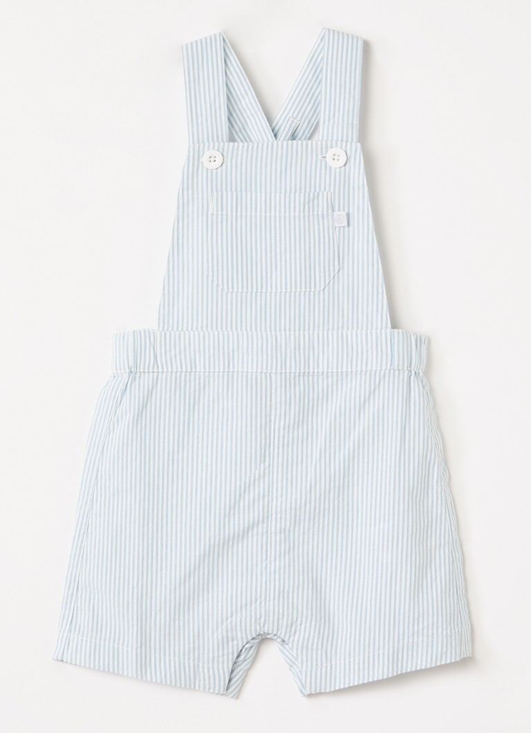 Petit Bateau Jongens Straight fit korte tuinbroek met streepprint in de kleur Staalblauw, maat: 24M=86