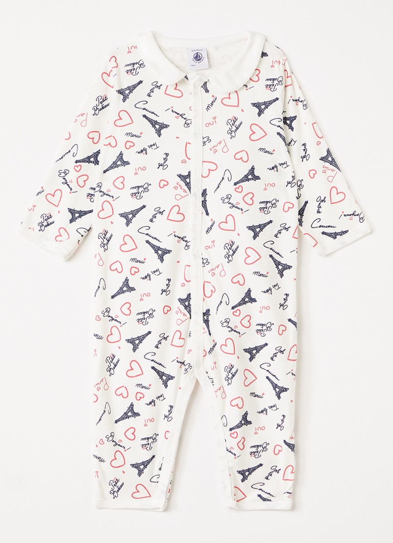 Petit Bateau Jongens Babypak met print in de kleur Gebroken wit, maat: 18M=80