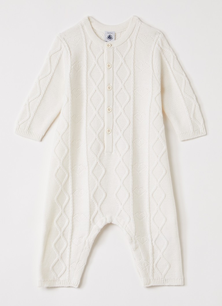 Petit Bateau Meisjes Grofgebreid babypak in de kleur Beige, maat: 6M=68