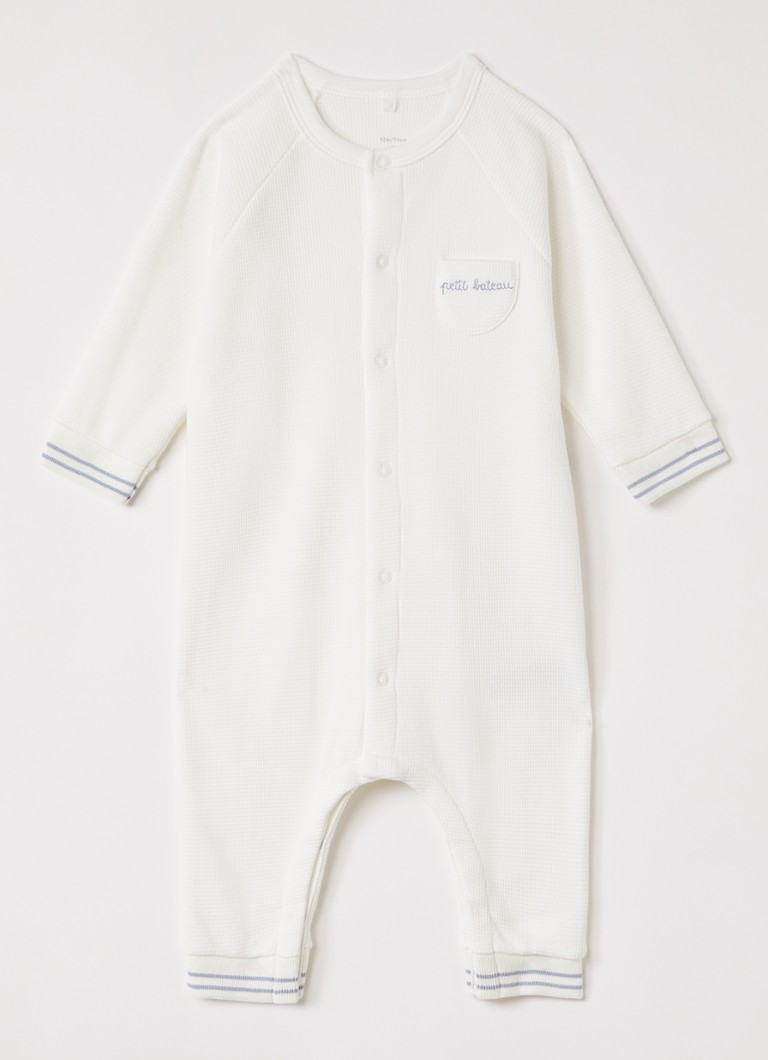 Petit Bateau Jongens Babypak met logoborduring in de kleur Wit, maat: 18M=80