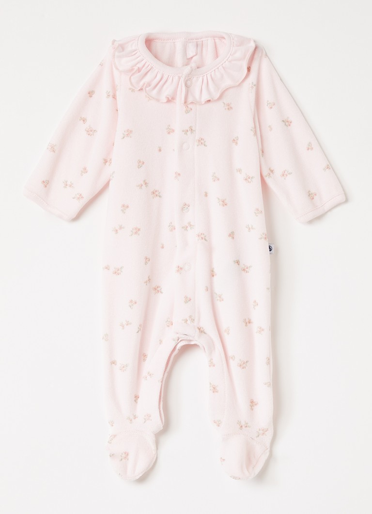 Petit Bateau Meisjes Babypak van fluweel met bloemenprint in de kleur Roze, maat: NAI=50
