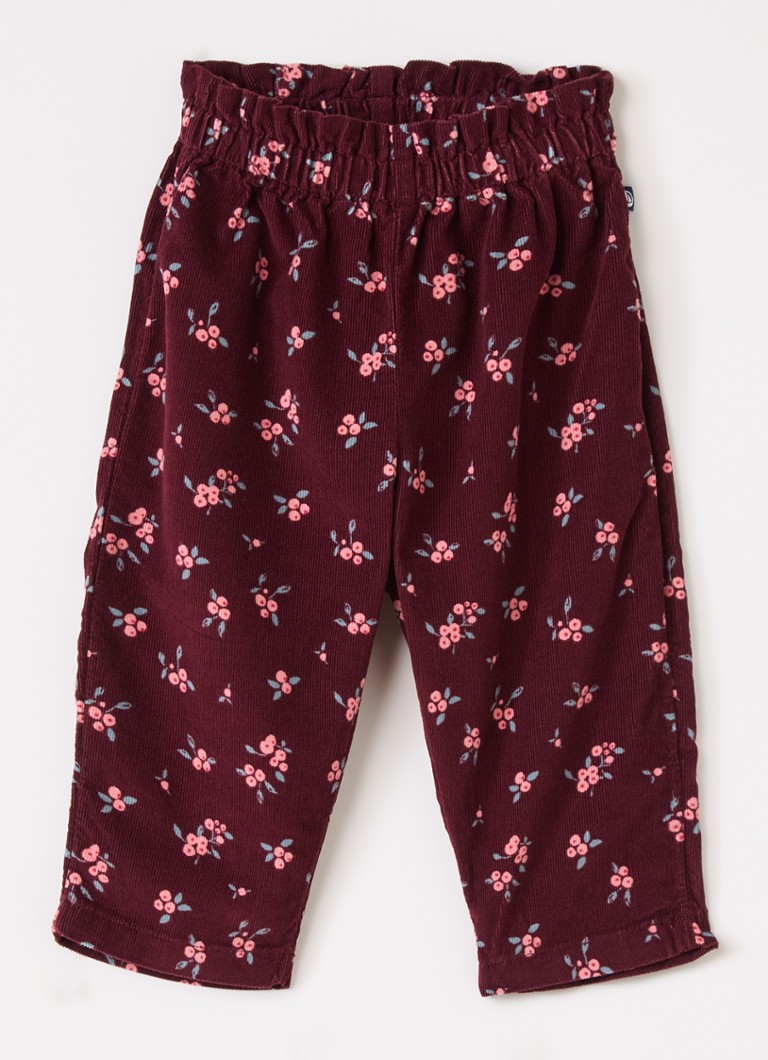 Petit Bateau Meisjes Straight fit broek van fluweel in de kleur Bordeauxrood, maat: 24M=86