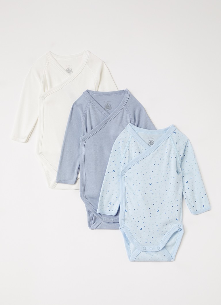 Petit Bateau Meisjes Ster romper 3-delig in de kleur Blauw, maat: NAI=50