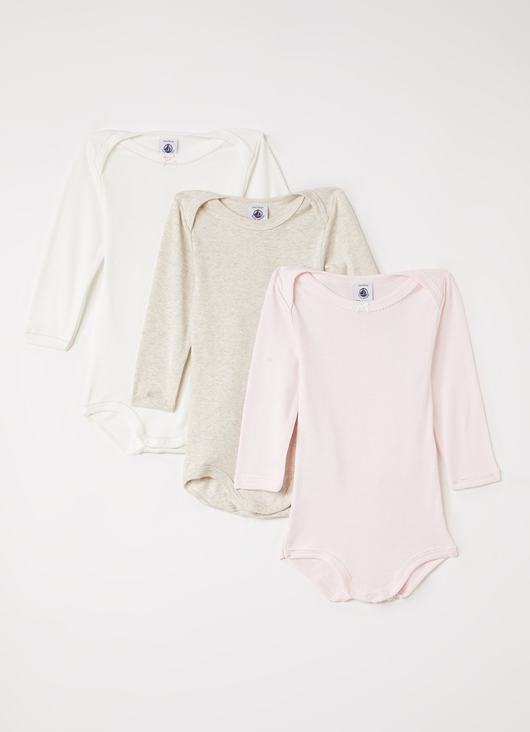 Petit Bateau Meisjes Romper 3-delig in de kleur Wit, maat: 12M=74