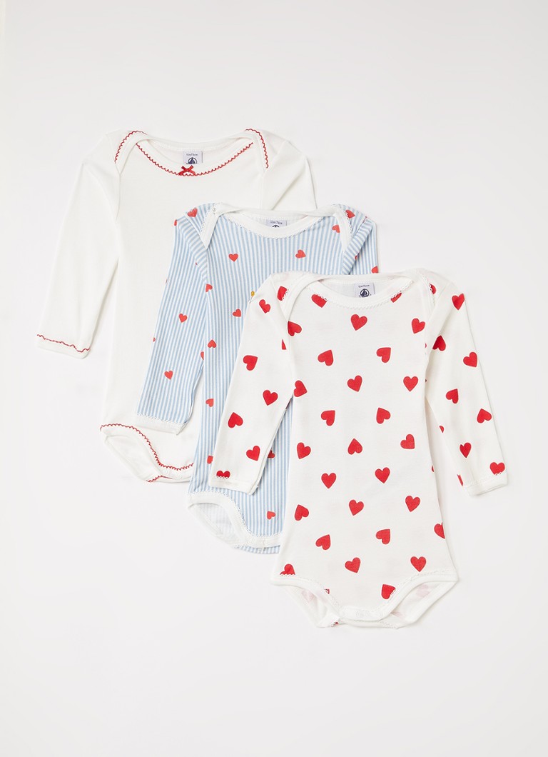 Petit Bateau Meisjes Ster romper 3-delig in de kleur Wit, maat: 24M=86