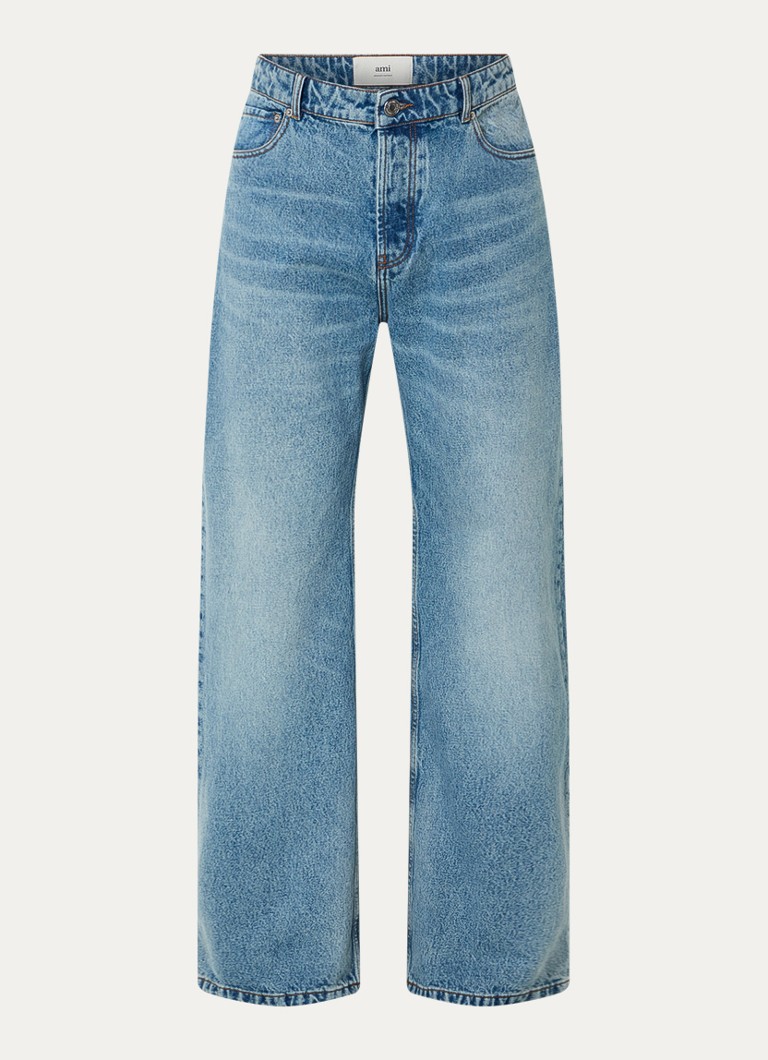 AMI Paris Heren Loose fit jeans met medium wassing in de kleur Indigo, maat: 32