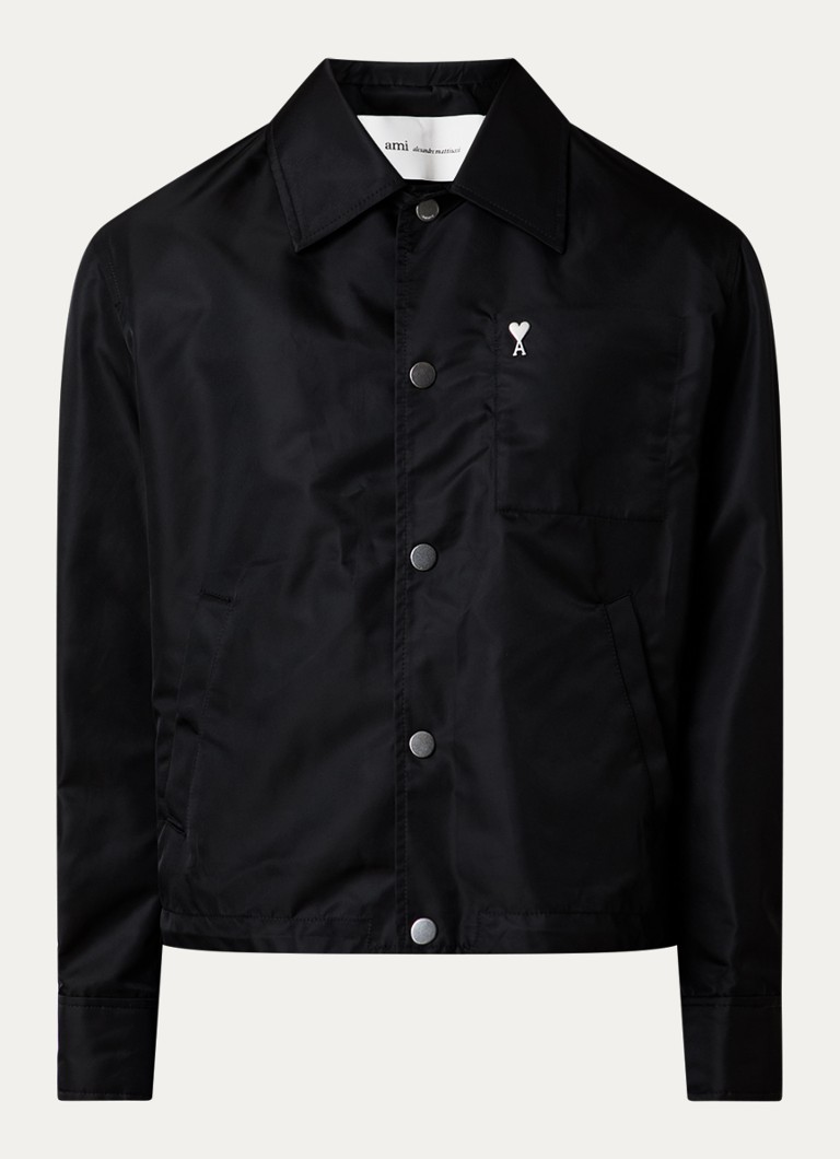 AMI Paris Heren Jack met logo en steekzakken in de kleur Zwart, maat: S