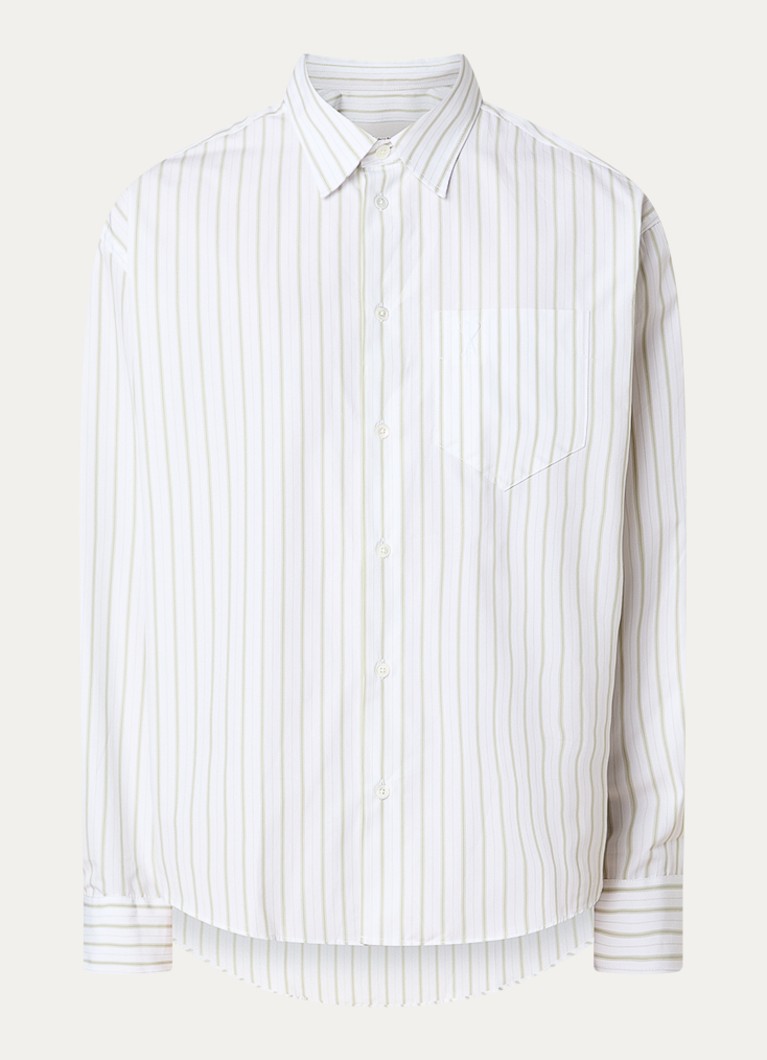 AMI Paris Heren Regular fit overhemd met streepprint in de kleur Wit, maat: L