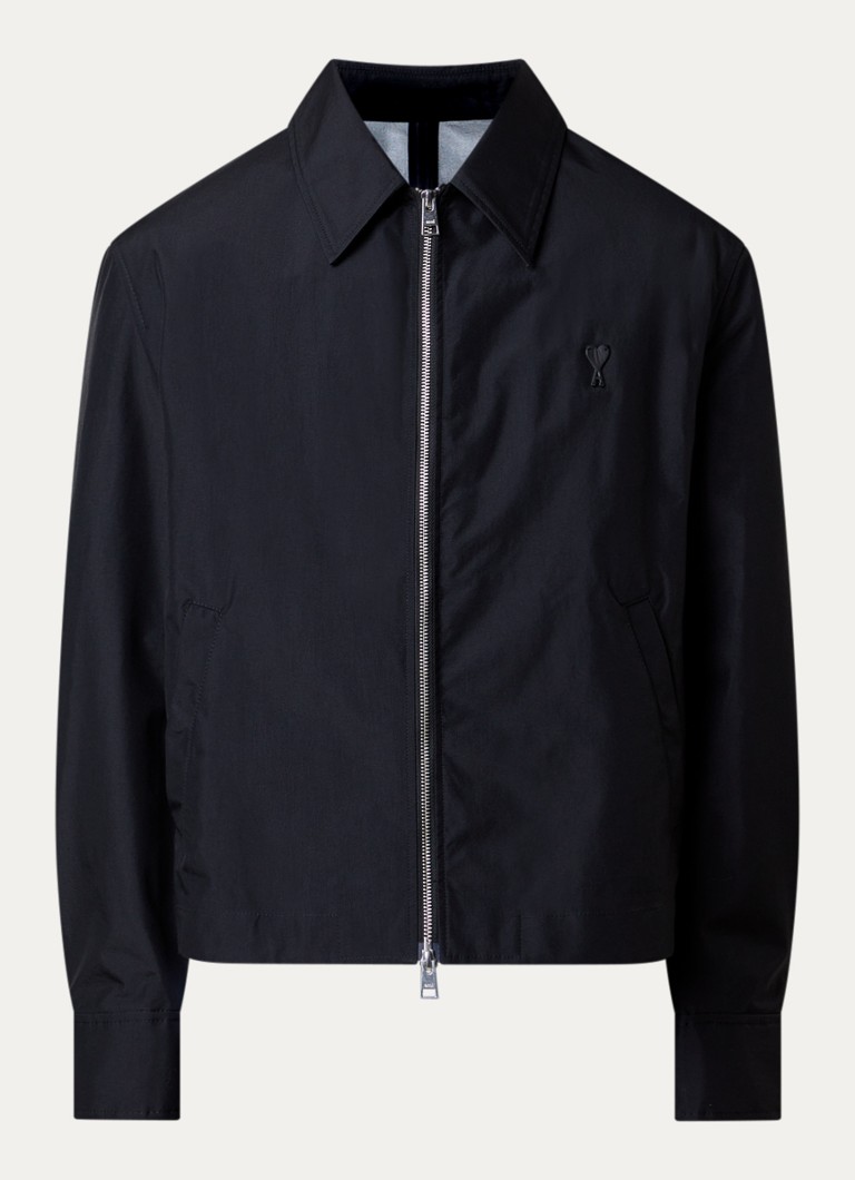 AMI Paris Heren Jack met logo en steekzakken in de kleur Zwart, maat: S