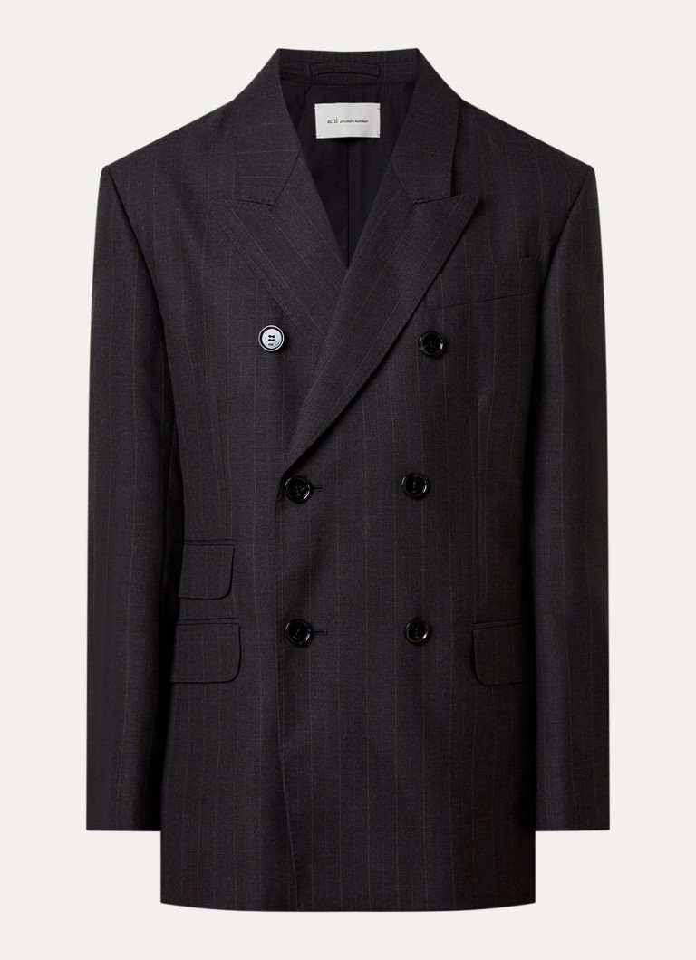 AMI Paris Heren Regular fit colbert met klepzakken in de kleur Zwart, maat: 50