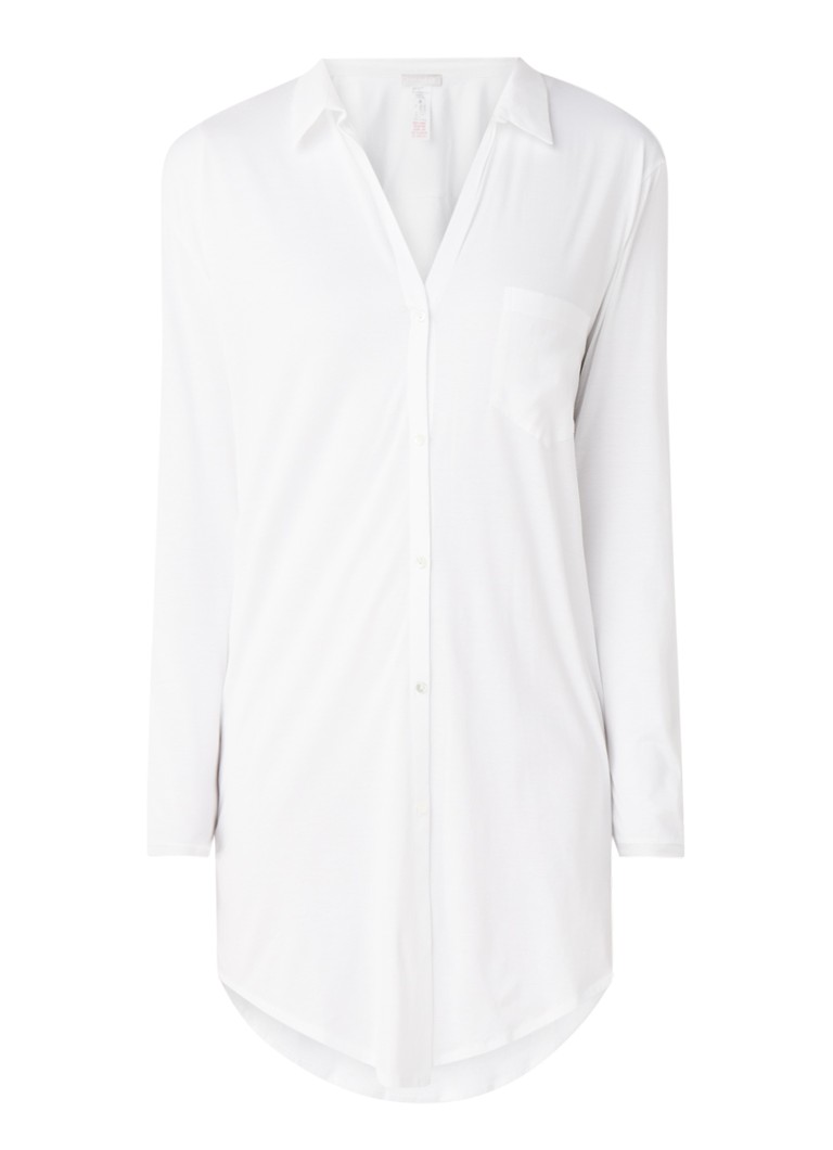 Hanro Dames Nachthemd van jersey met borstzak in de kleur Wit, maat: S