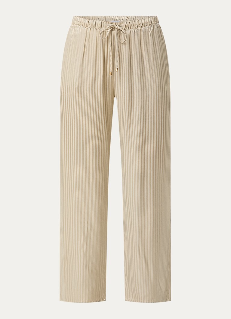 Hanro Dames Pyjamabroek met streepprint in de kleur Beige, maat: L