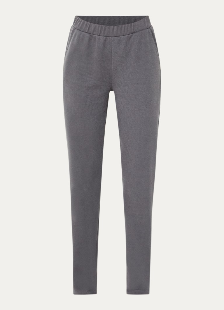 Hanro Dames High waist tapered fit joggingbroek in de kleur Donkergrijs, maat: XL