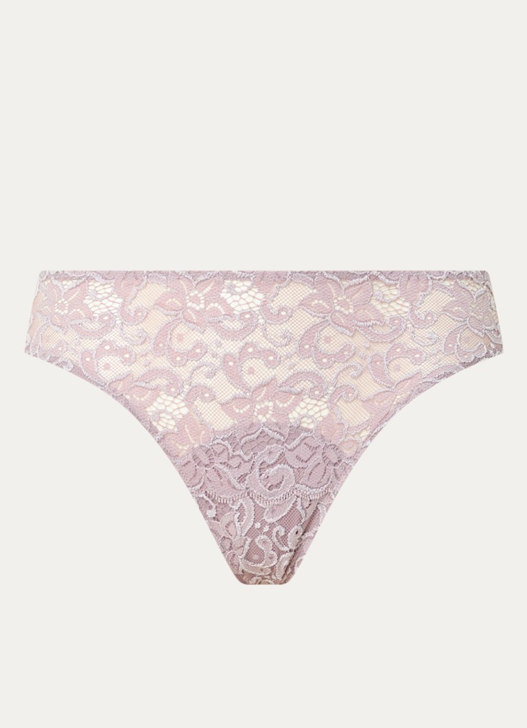Hanro Dames Moments hipster met details van kant in de kleur Oudroze, maat: L