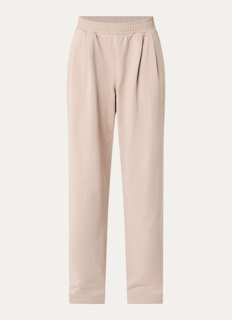 Hanro Dames High waist wide fit loungebroek met steekzakken in de kleur Beige, maat: XL