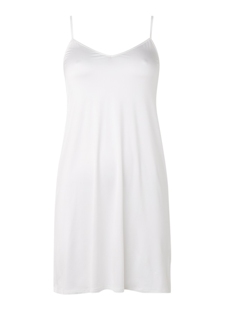 Hanro Dames Satin Deluxe slipdress in de kleur Gebroken wit, maat: S
