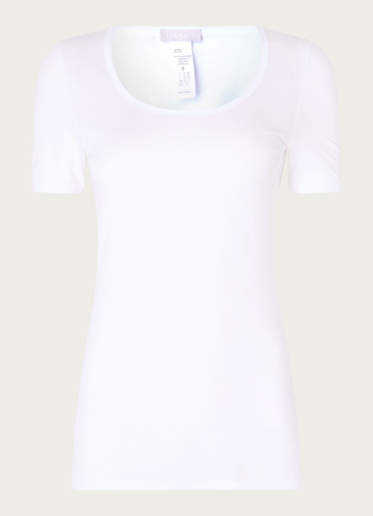 Hanro Dames Ultralight T-shirt met ronde hals in de kleur Wit, maat: M