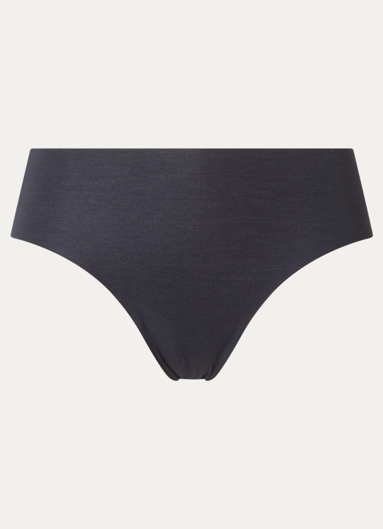 Hanro Dames Invisible Cotton naadloze slip in de kleur Zwart, maat: XL