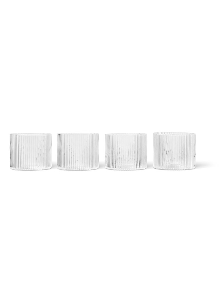 Ferm LIVING Ripple waterglazen set van 4 Transparant - Deal