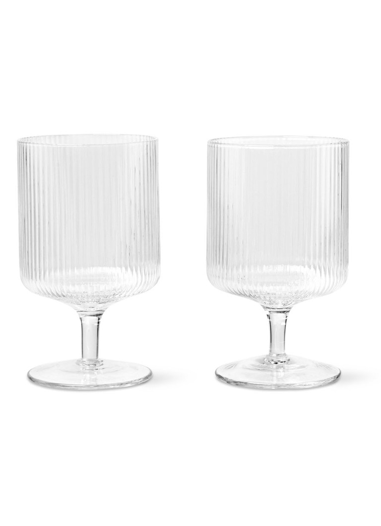 Ferm LIVING Ripple wijnglazen set van 2 Transparant - Deal