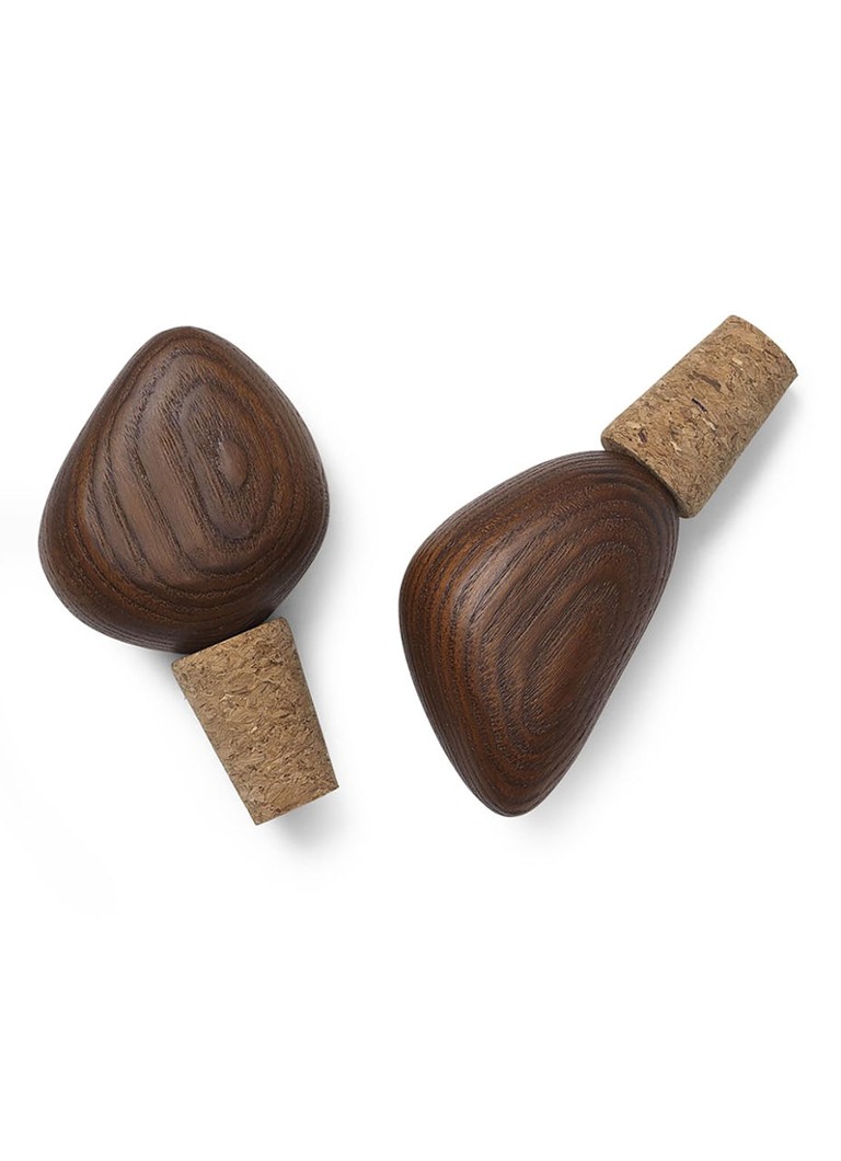 Ferm LIVING Cairn wijnstopper set van 2 Donkerbruin - Deal