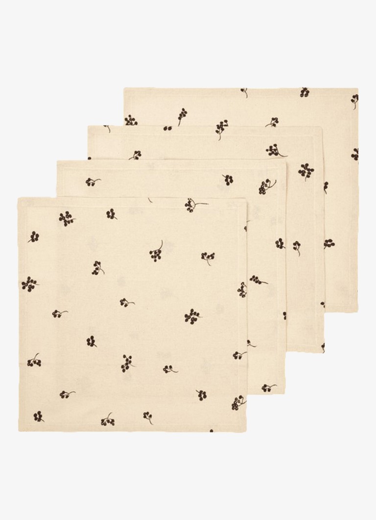 Ferm LIVING Baies servetten 40 x 40 cm set van 4 Chocoladebruin