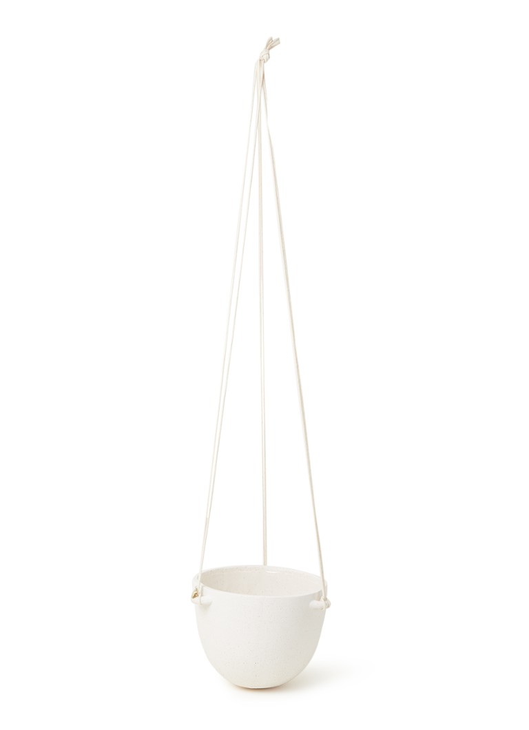 Ferm LIVING Speckle L plantenhanger van keramiek voor binnen Ø20,5 cm Wit - Deal