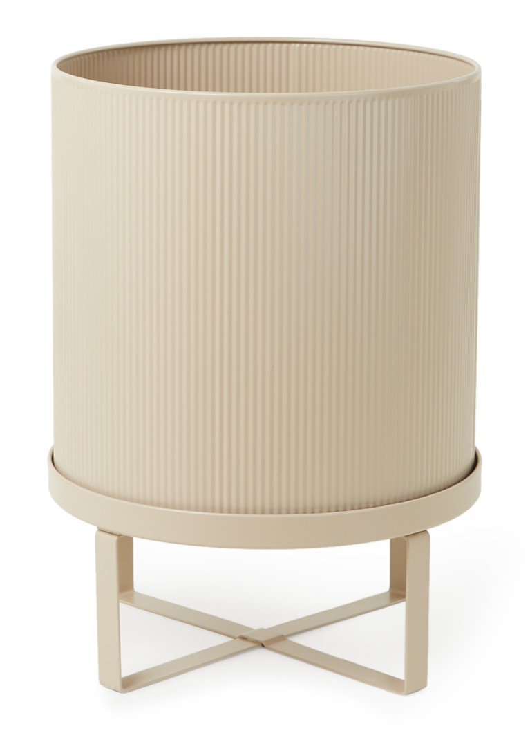 Ferm LIVING Bau plantenbak van staal voor binnen Ø28 cm Zand - Deal