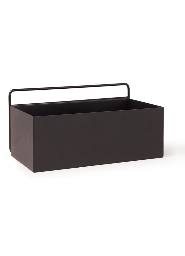 Ferm LIVING Box plantenbak van metaal voor binnen - 14 x 30 x 16,5 cm Zwart - Deal