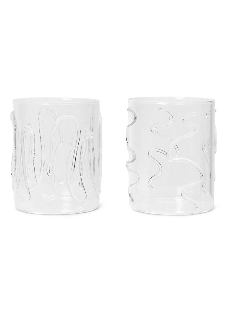 Ferm LIVING Doodle Tall waterglas set van 2 Transparant - Deal