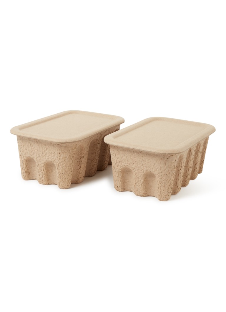 Ferm LIVING Paper pulp S opbergdoos set van 2 Beige - Deal