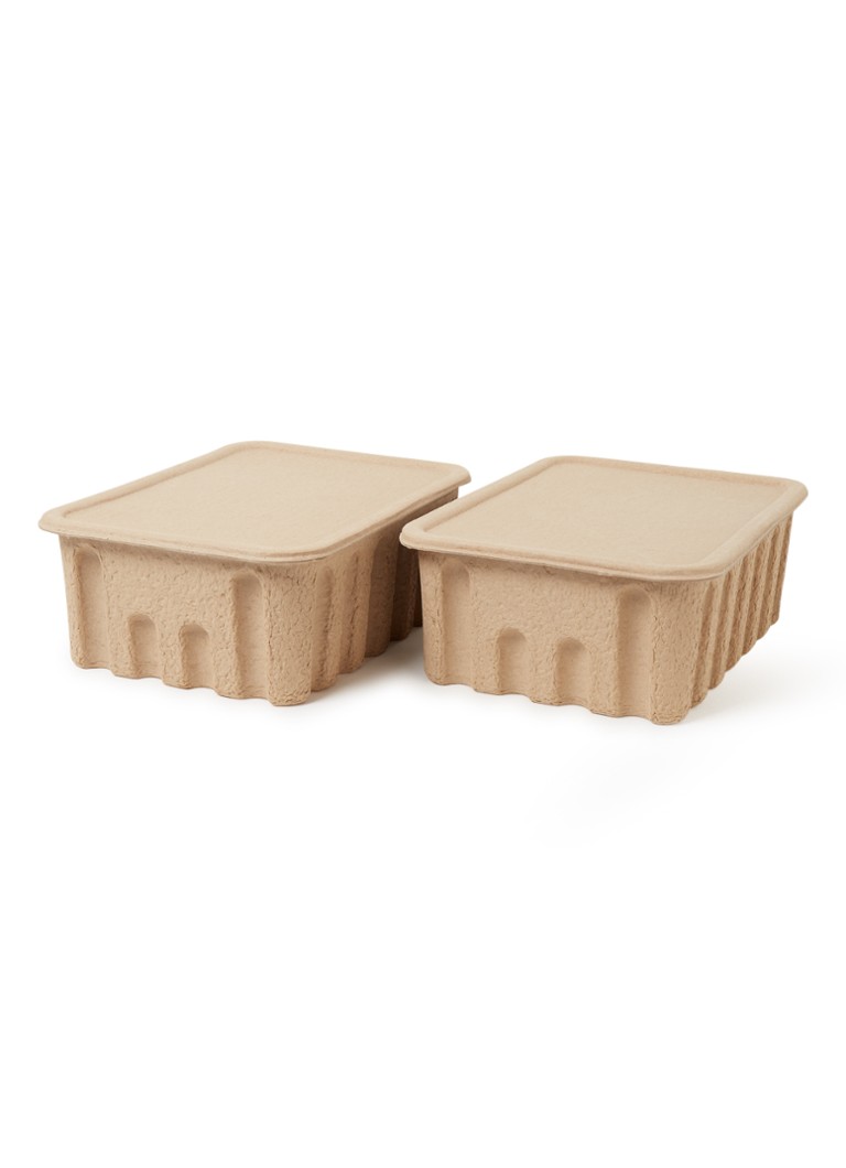 Ferm LIVING Paper pulp L opbergdoos set van 2 Beige - Deal