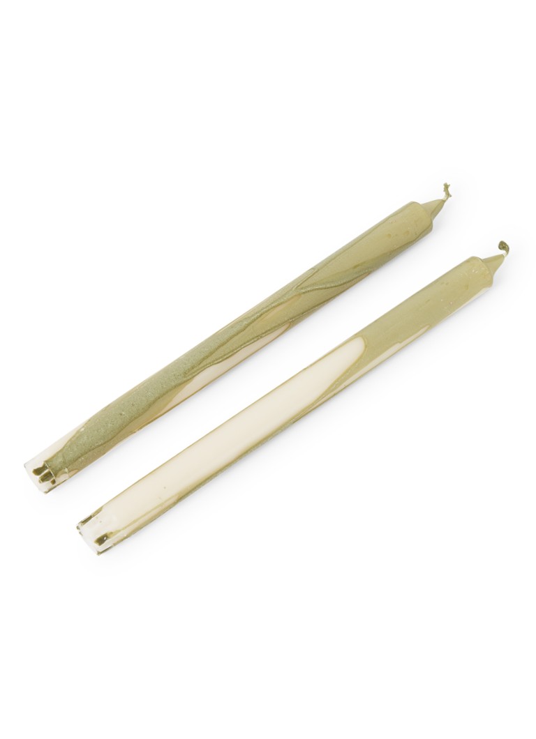 Ferm LIVING Dryp kaars 30 cm set van 2 Olijfgroen - Deal