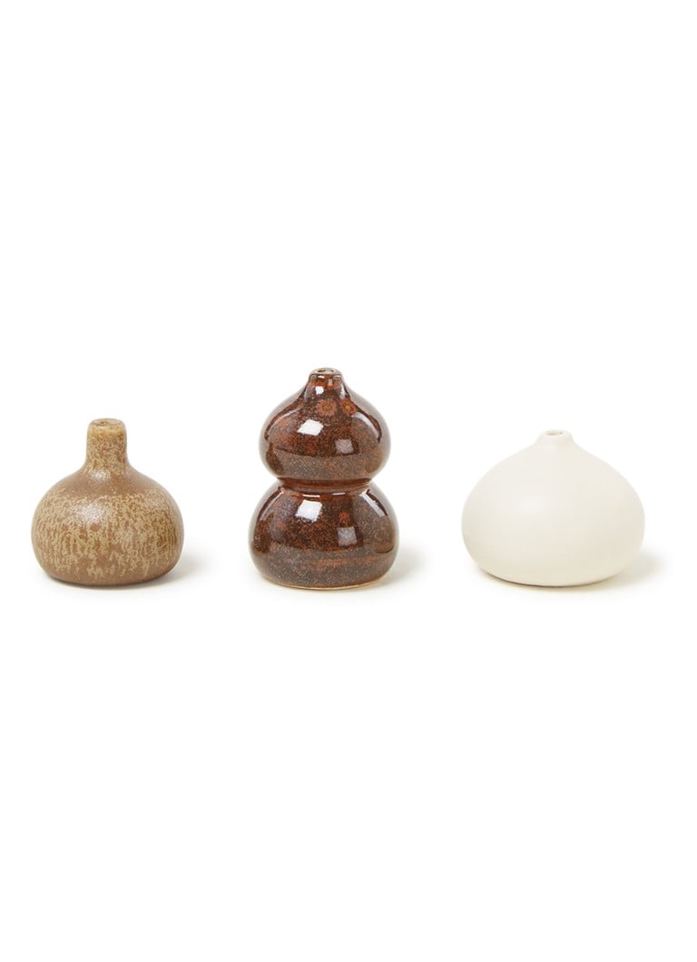 Ferm LIVING Komo Mini vaas set van 3 Bruin - Deal