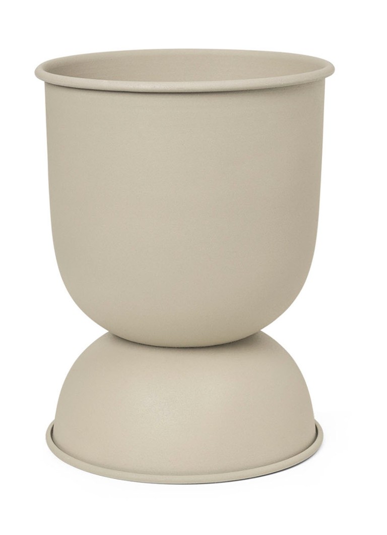 Ferm LIVING Hourglass bloempot van gepoedercoat ijzer voor binnen Ø21 cm Donkerbeige - Deal