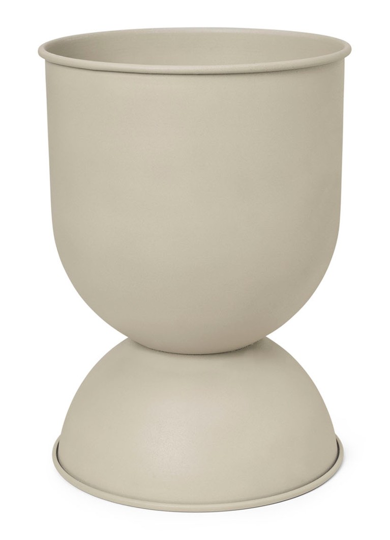 Ferm LIVING Hourglass bloempot van gepoedercoat ijzer voor binnen Ø50 cm Donkerbeige - Deal