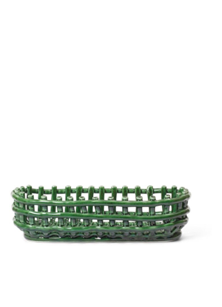 Ferm LIVING Ceramic Basket fruitschaal 30 cm Groen - Deal