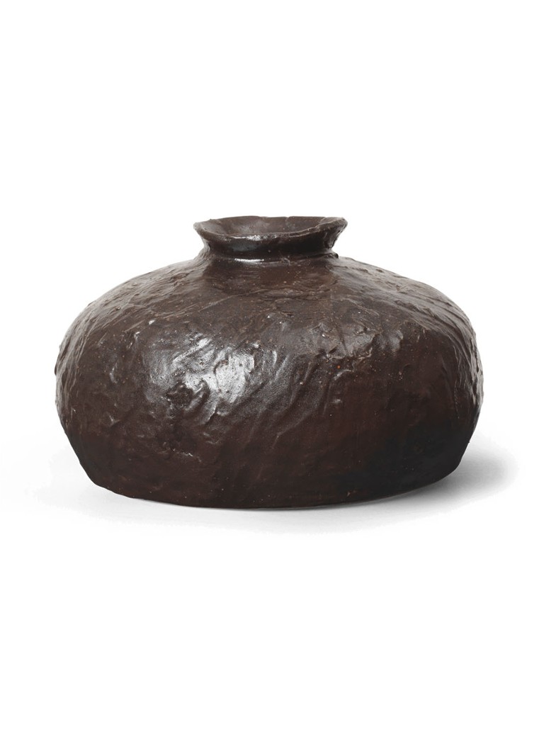 Ferm LIVING Doro Small vaas 11,5 cm Donkerbruin - Deal