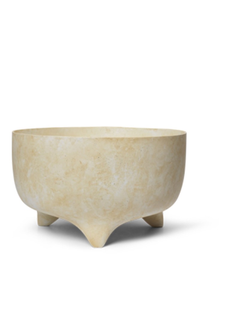 Ferm LIVING Evoke bloempot van aardewerk voor binnen en buiten 26,2 x Ø44,3 cm Zand - Deal