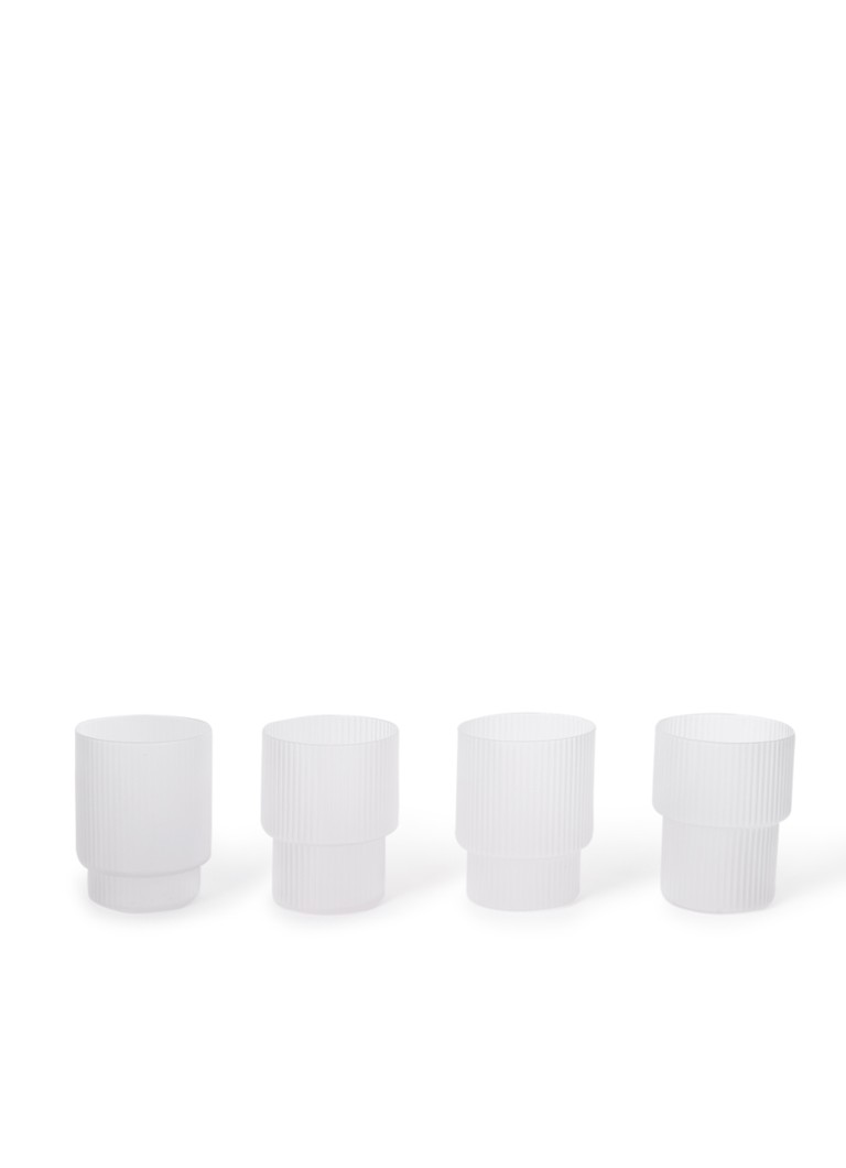 Ferm LIVING Ripple waterglas set van 4 Gebroken wit - Deal