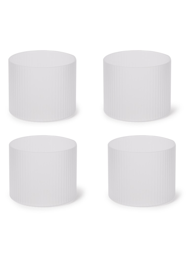 Ferm LIVING Ripple drinkglas 20 cl set van 4 Wit - Deal