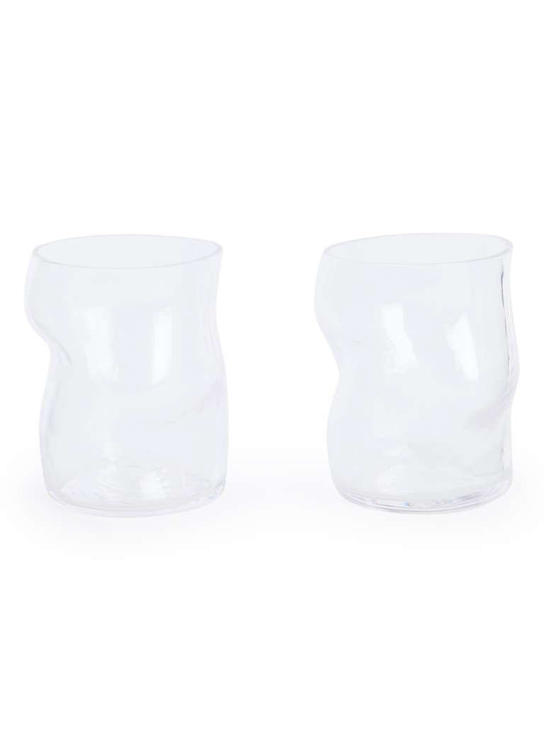 Ferm LIVING Dimple drinkglas 27 cl set van 2 Transparant - Deal