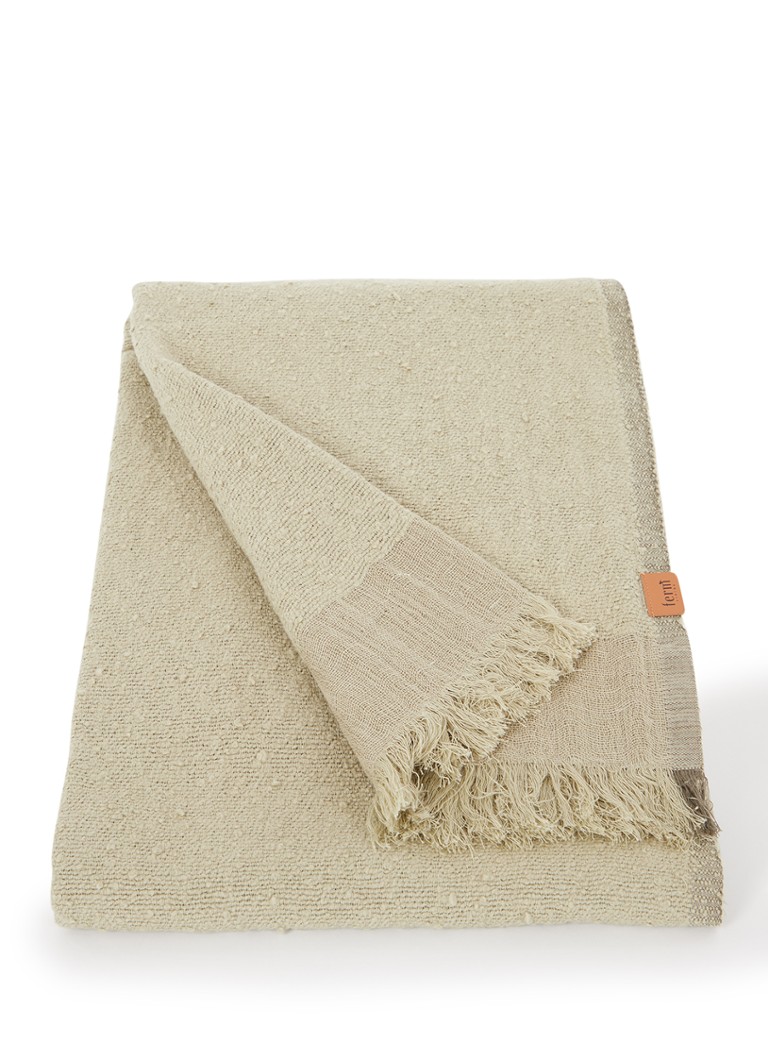 Ferm LIVING Weaver plaid in wolblend 120 x 170 cm Olijfgroen - Deal