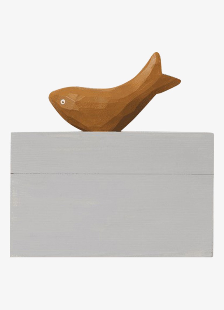 Ferm LIVING Harbour Fish opbergdoos 9 x 14,5 cm Grijs - Deal