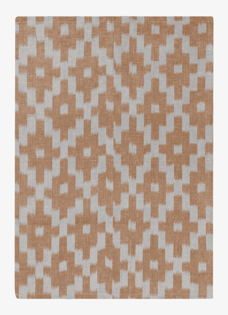 Ferm LIVING Ikat theedoek van katoen 70 x 50 cm Roestbruin - Deal