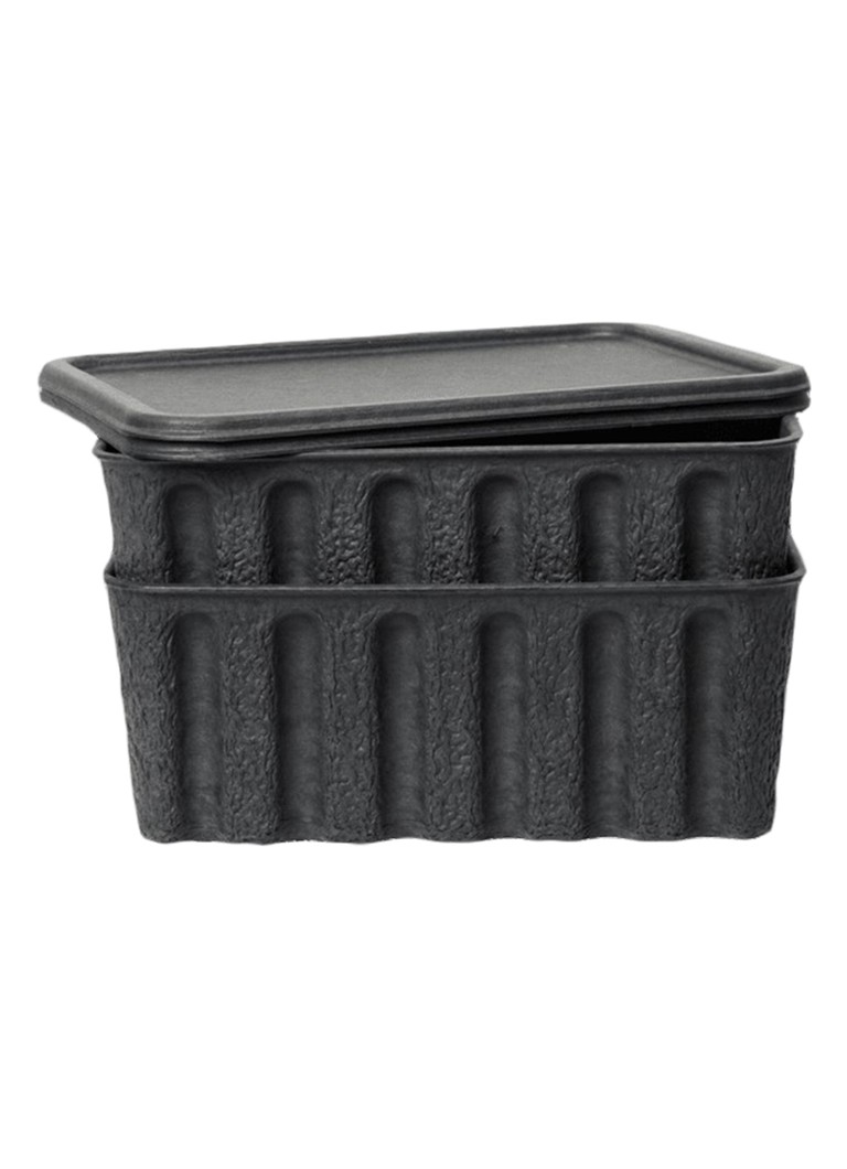 Ferm LIVING Paper Pulp opbergdoos set van 2 Zwart - Deal