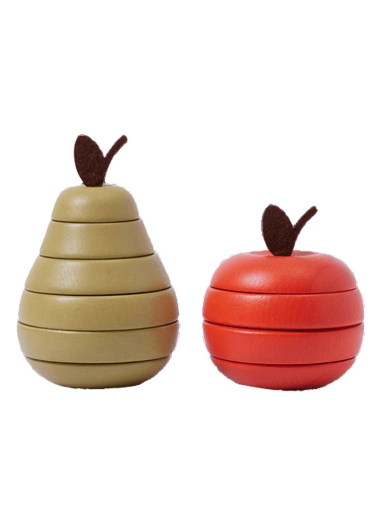 Ferm LIVING Stacking Appel en Peer stapelset in de kleur Rood, maat: Set