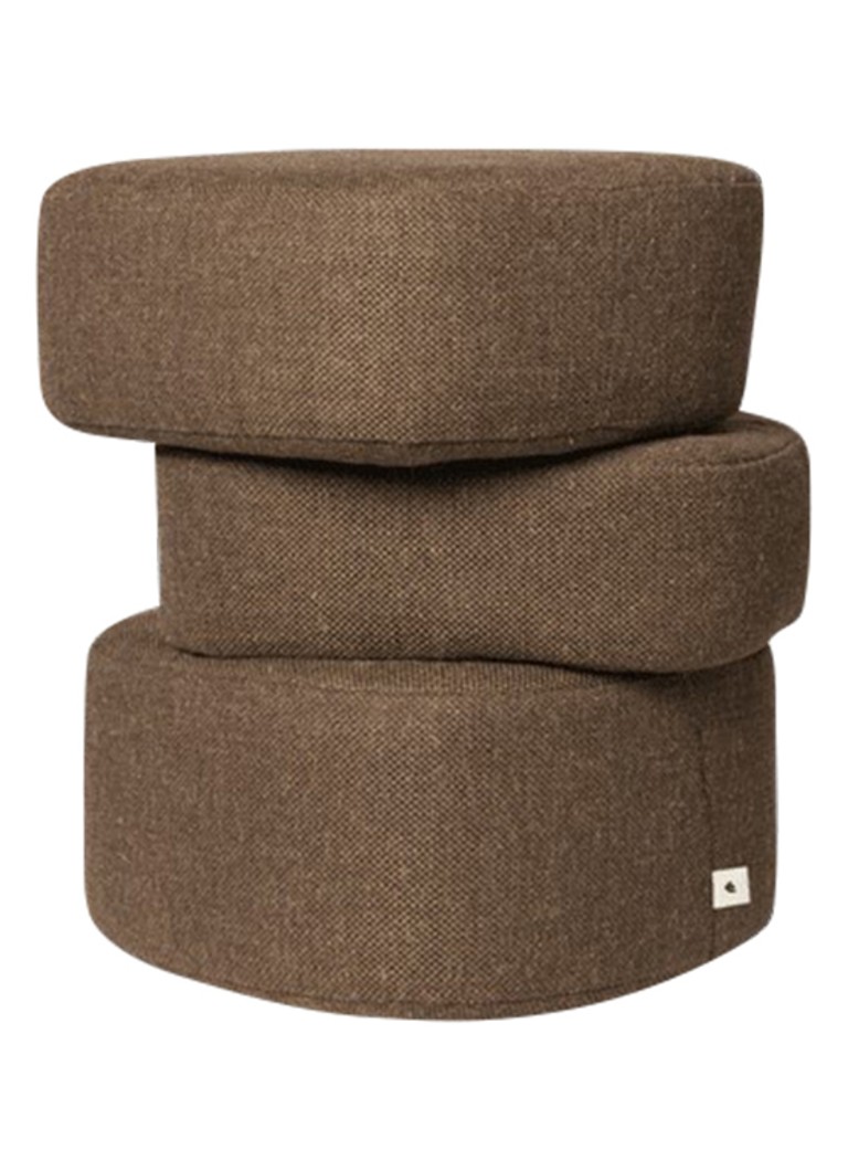 Ferm LIVING Plyo poef 43 x 46 cm Donkerbruin - Deal