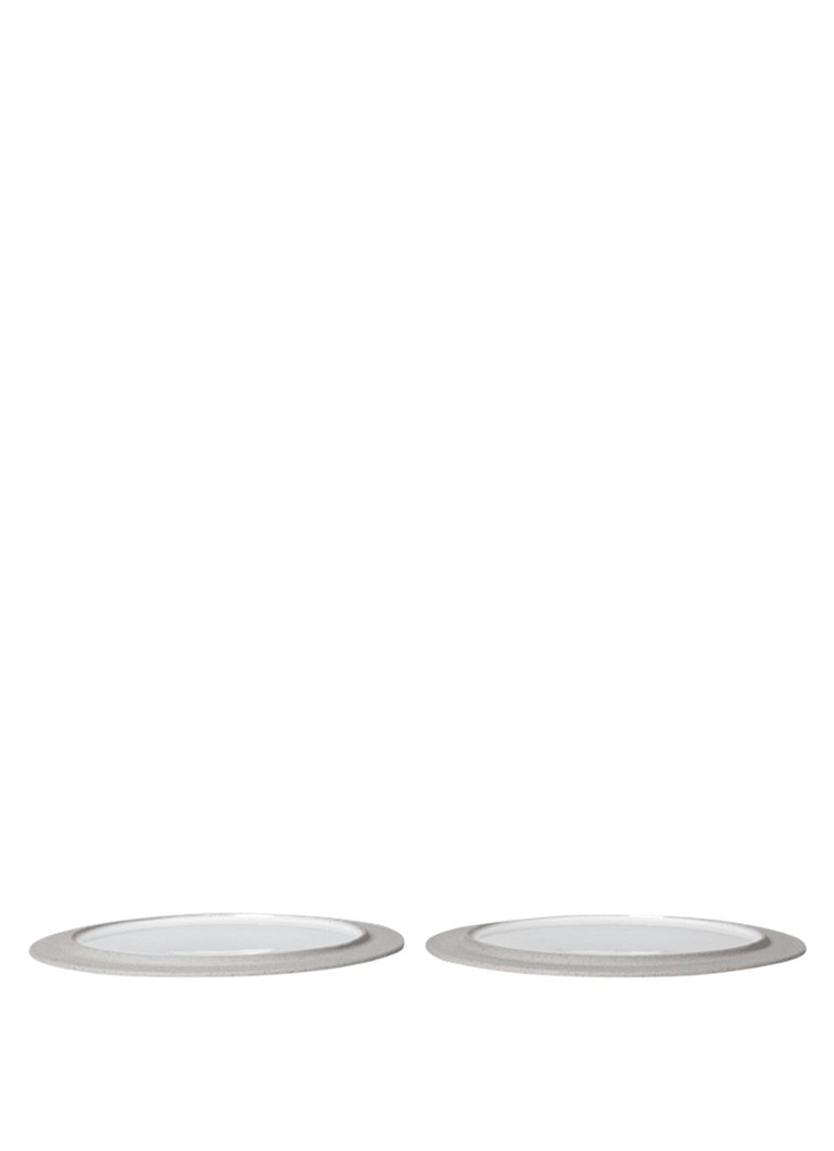 Ferm LIVING Sonae ontbijtbord 25 cm set van 2 Lichtgrijs - Deal